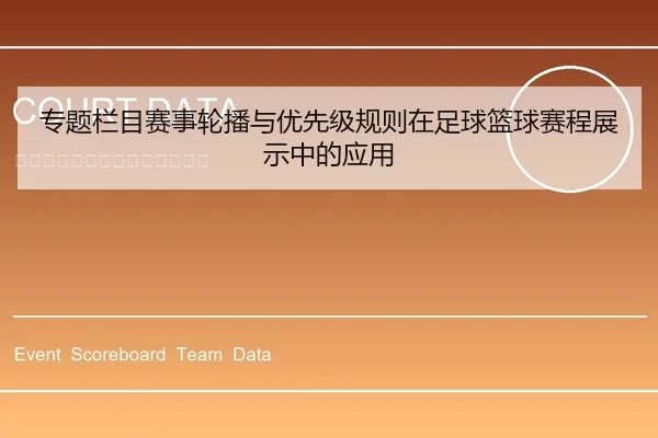 专题栏目赛事轮播与优先级规则在足球篮球赛程展示中的应用